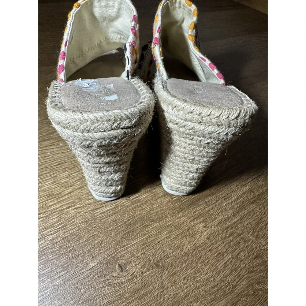 TOMS Espadrille Slide Sandals Women's Size 8‎ Multicolor Textile Summer Boho